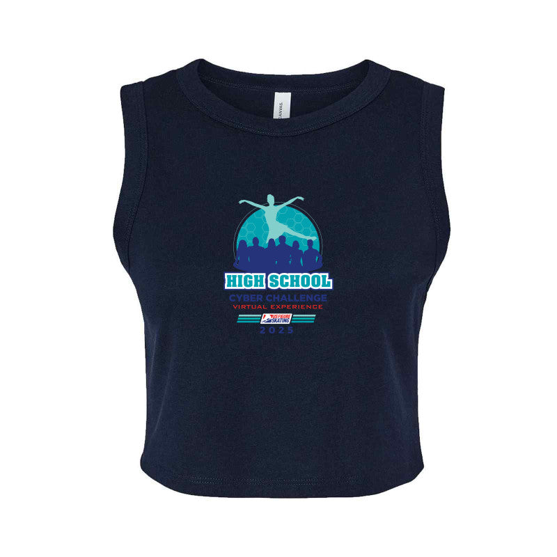 2025 Cyber Challenge Ladies' Micro Rib Muscle Crop Tank