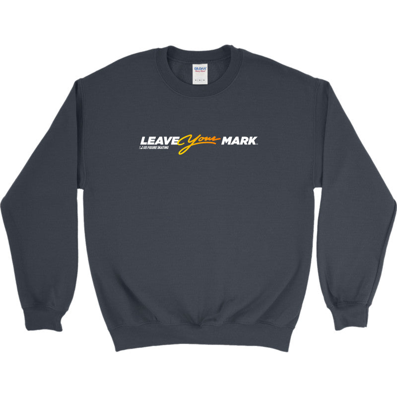 Leave Your Mark (YellowGold with White) - Embroidered Gildan Heavy Blend Crewneck sweatshirt