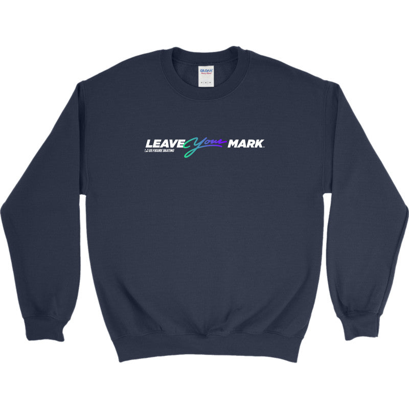 Leave Your Mark (GreenBlue with White) - Embriodered Gildan Heavy Blend Crewneck sweatshirt