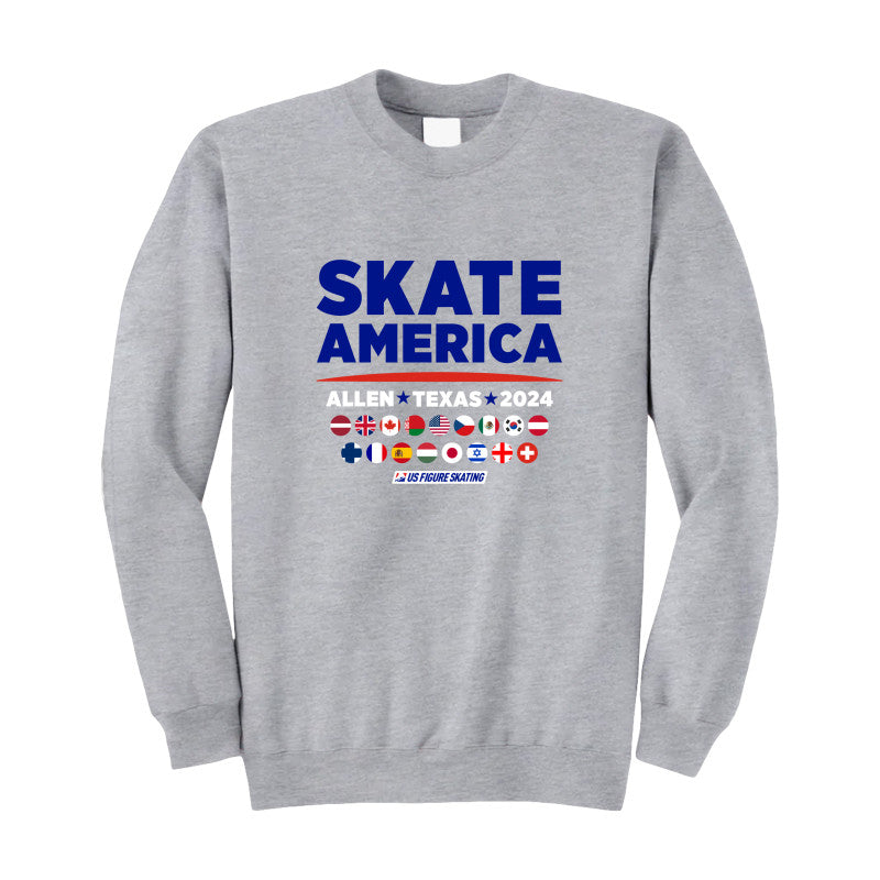 Skate America 2024, Unisex Fleece Perfect Crewneck Sweatshirt 8.25 Oz