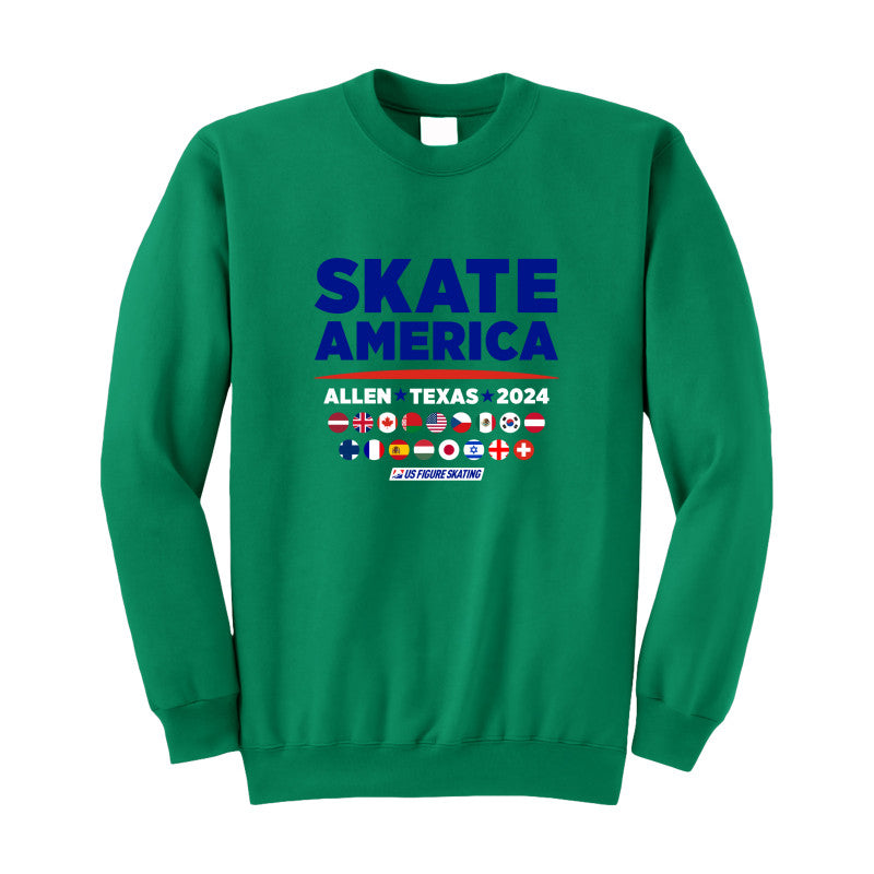 Skate America 2024, Unisex Fleece Perfect Crewneck Sweatshirt 8.25 Oz
