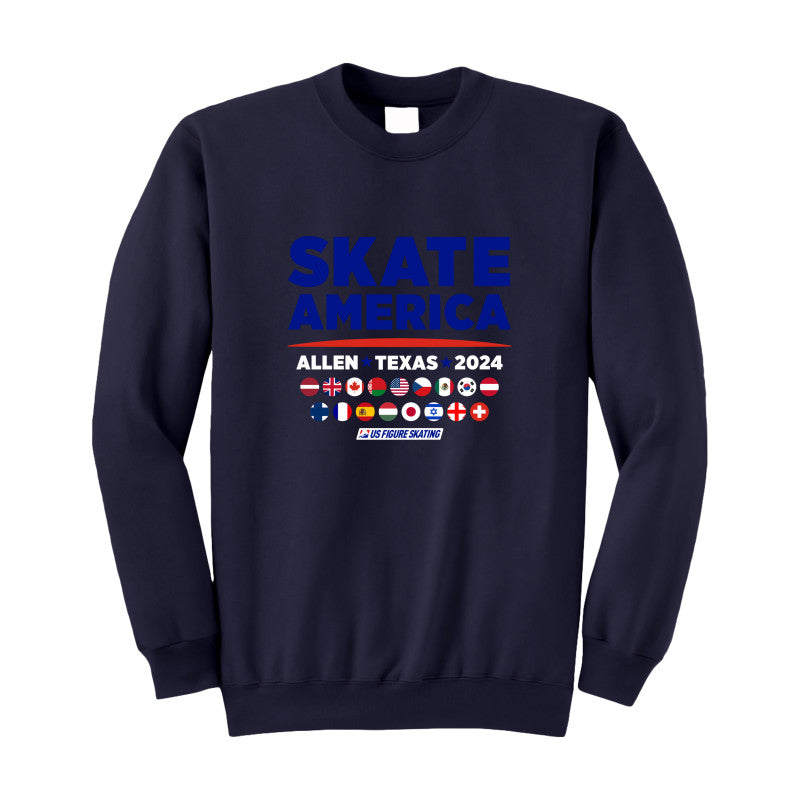 Skate America 2024, Unisex Fleece Perfect Crewneck Sweatshirt 8.25 Oz