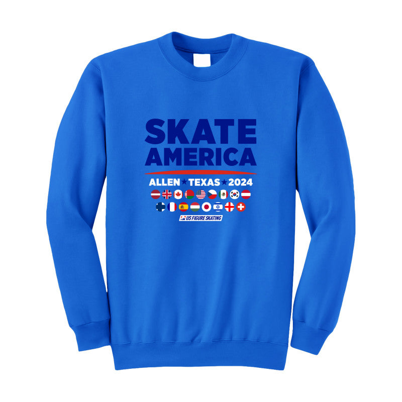Skate America 2024, Unisex Fleece Perfect Crewneck Sweatshirt 8.25 Oz