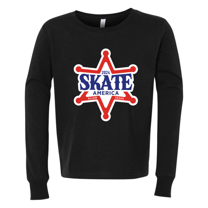 Skate America 2024, Bella + Canvas Youth Jersey Long Sleeve Tee