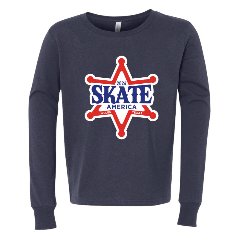 Skate America 2024, Bella + Canvas Youth Jersey Long Sleeve Tee