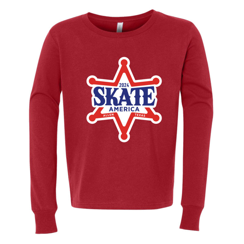 Skate America 2024, Bella + Canvas Youth Jersey Long Sleeve Tee