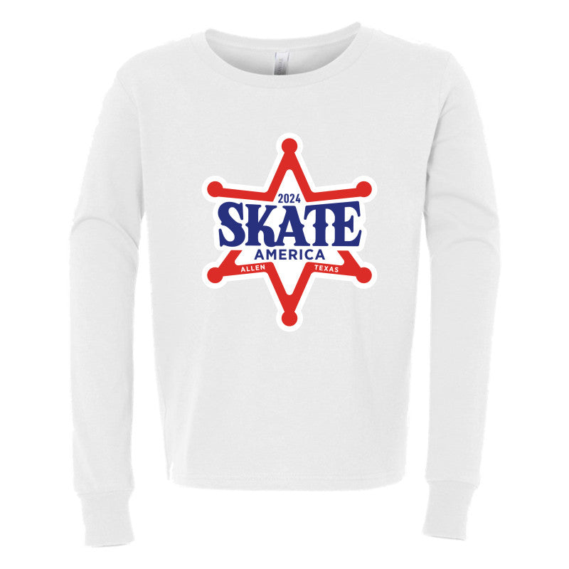 Skate America 2024, Bella + Canvas Youth Jersey Long Sleeve Tee