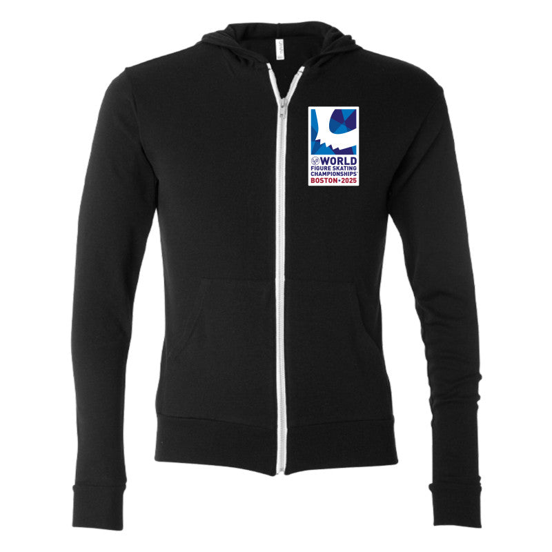 World Figure Skating Championships® BOSTON 2025, Bella + Canvas Unisex Triblend Full-Zip Lightweight Hoodie