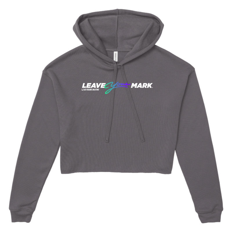 Leave Your Mark (GreenBlue with White) - Bella + Canvas Women's Cropped Fleece Hoodie
