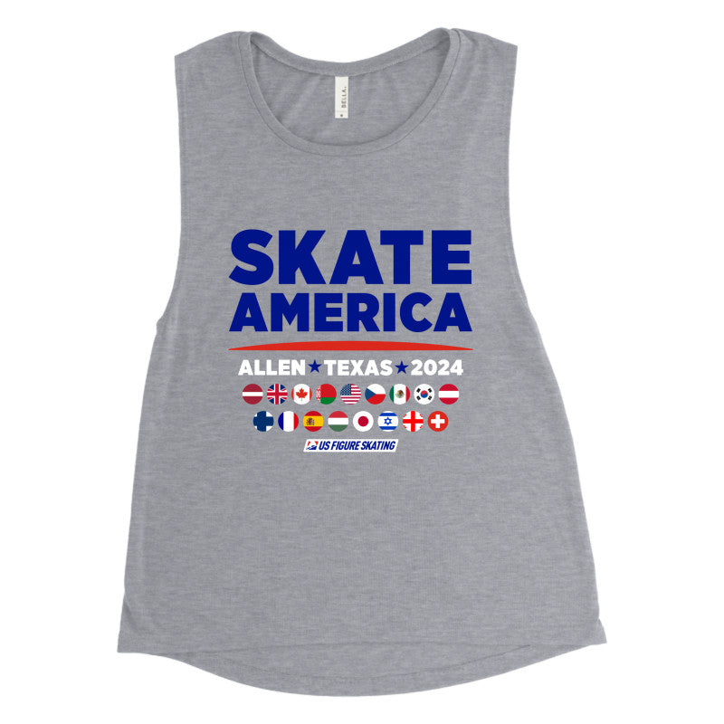 Skate America 2024, Bella + Canvas Ladies' Flowy Scoop Muscle Tank