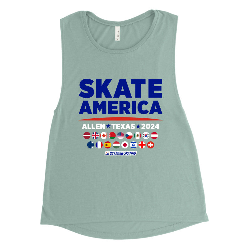 Skate America 2024, Bella + Canvas Ladies' Flowy Scoop Muscle Tank