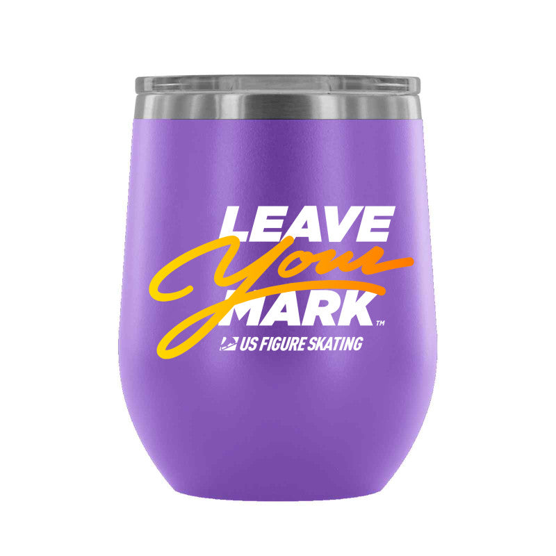 Leave Your Mark (YellowGold with White) 12 oz wine tumbler