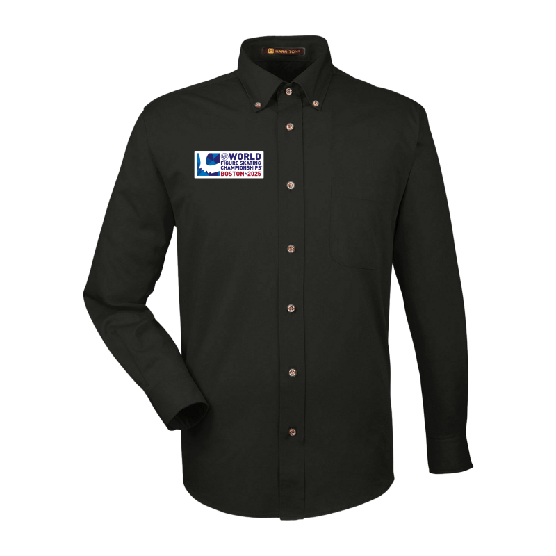 World Figure Skating Championships® 2025, Men's Easy Blend™ Long-Sleeve Twill Shirt with Stain-Release