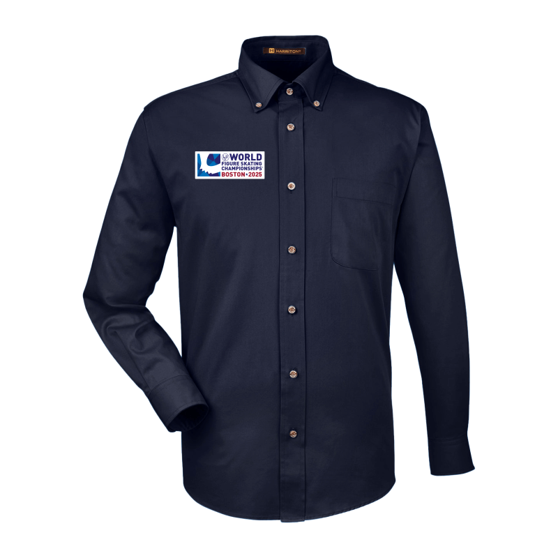 World Figure Skating Championships® 2025, Men's Easy Blend™ Long-Sleeve Twill Shirt with Stain-Release