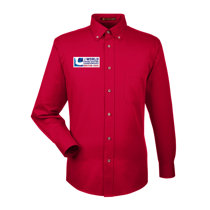 World Figure Skating Championships® 2025, Men's Easy Blend™ Long-Sleeve Twill Shirt with Stain-Release