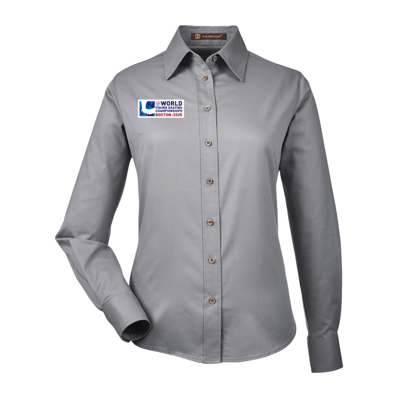 World Figure Skating Championships® 2025, Ladies' Easy Blend™ Long-Sleeve Twill Shirt with Stain-Release