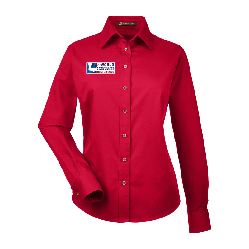 World Figure Skating Championships® 2025, Ladies' Easy Blend™ Long-Sleeve Twill Shirt with Stain-Release
