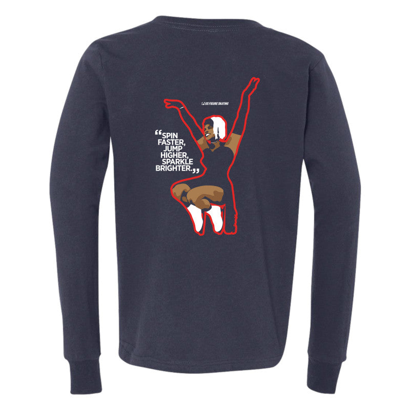 Mabel Fairbanks Skatingly Yours Youth Jersey Long Sleeve Tee - U.S. Figure Skating