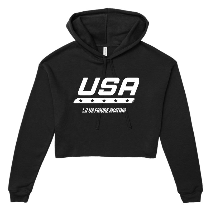 USA Women's Cropped Fleece Hoodie - U.S. Figure Skating