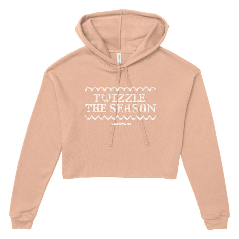 Twizzle the Season, Women's Cropped Fleece Hoodie
