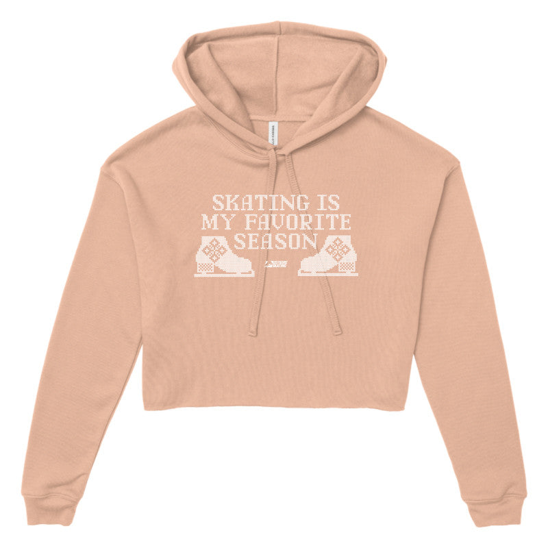 Skating is My Favorite Season, Women's Cropped Fleece Hoodie