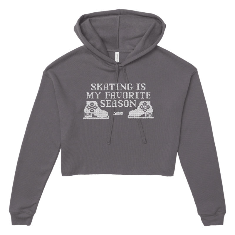 Skating is My Favorite Season, Women's Cropped Fleece Hoodie