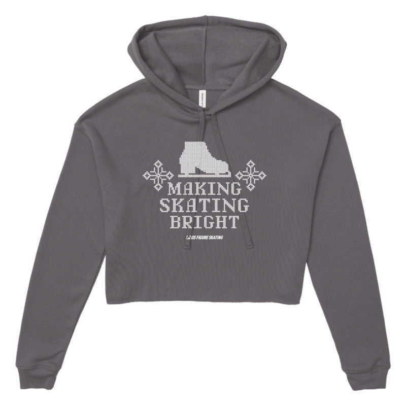 Making Skating Bright, Women's Cropped Fleece Hoodie