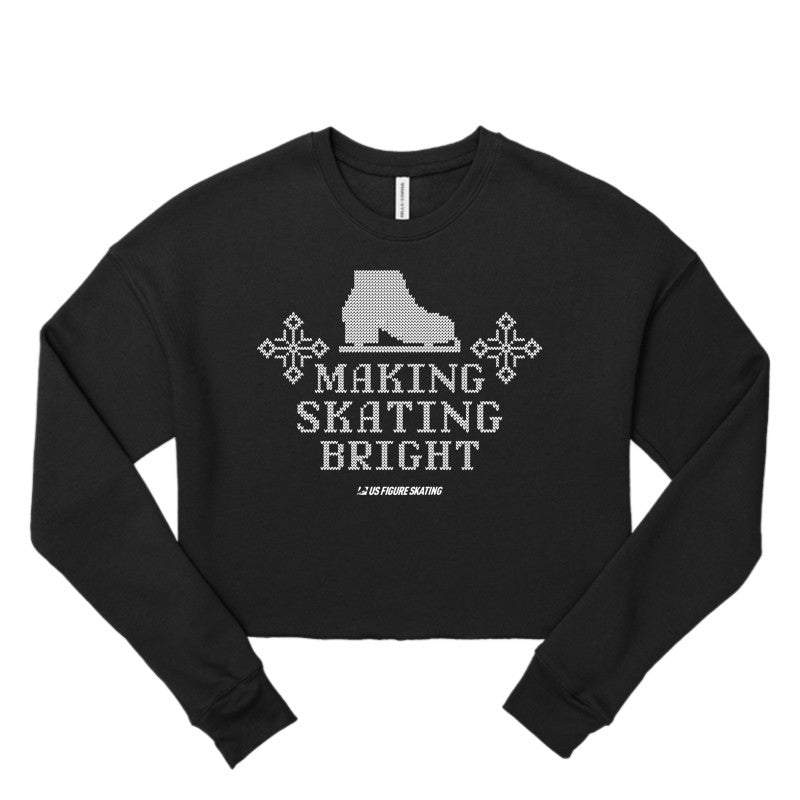 Making Skating Bright, Women's Cropped Fleece Crew
