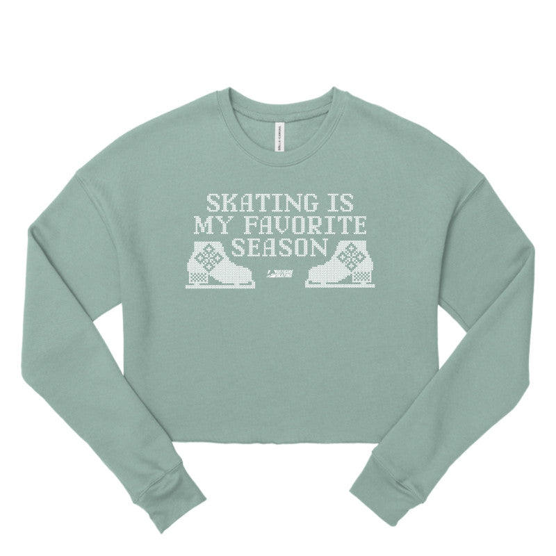 Skating is My Favorite Season, Women's Cropped Fleece Crew