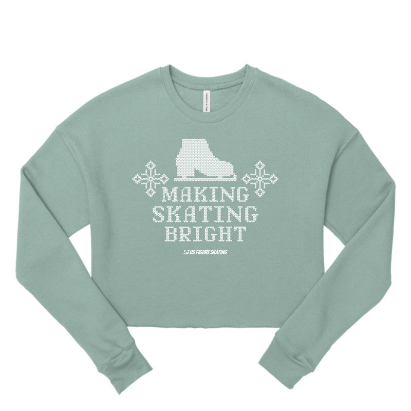 Making Skating Bright, Women's Cropped Fleece Crew