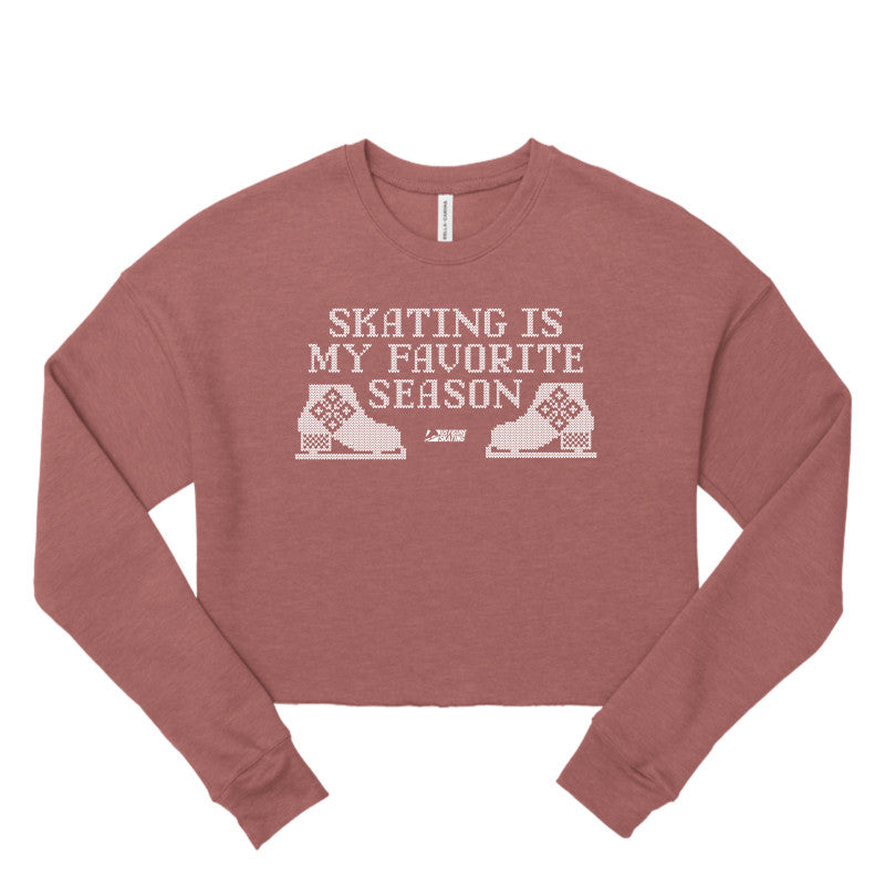 Skating is My Favorite Season, Women's Cropped Fleece Crew