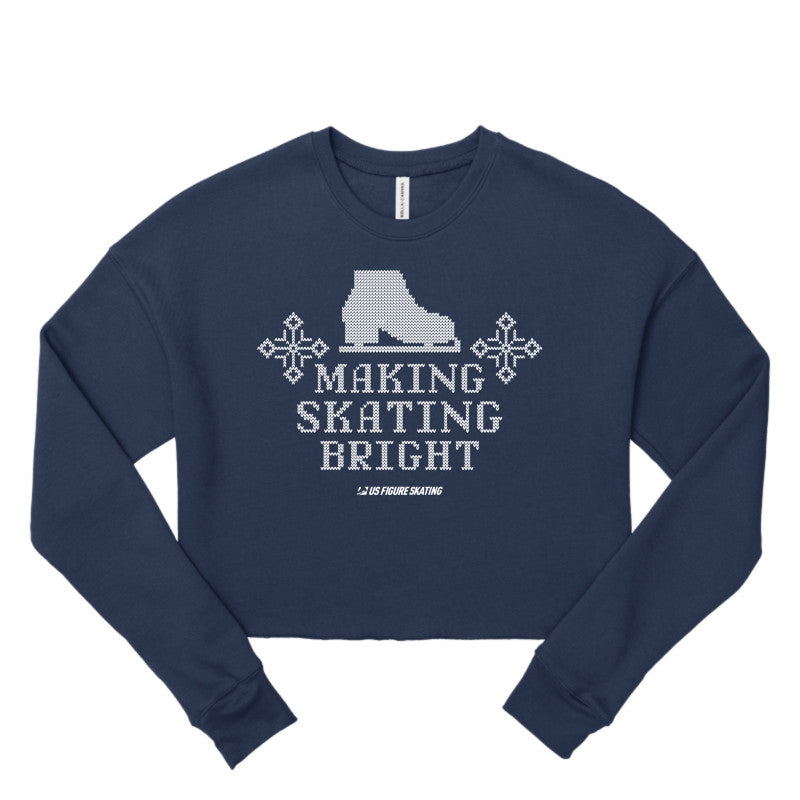 Making Skating Bright, Women's Cropped Fleece Crew