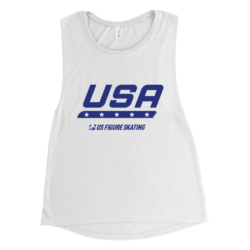 USA Ladies' Flowy Scoop Muscle Tank - U.S. Figure Skating