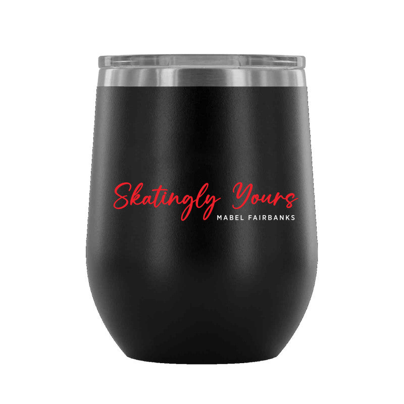 Mabel Fairbanks Skatingly Yours 12 oz wine tumbler - U.S. Figure Skating