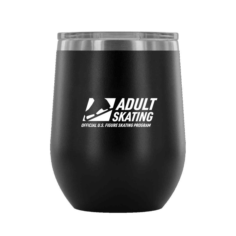 Adult Skating - 12 oz wine tumbler - U.S. Figure Skating