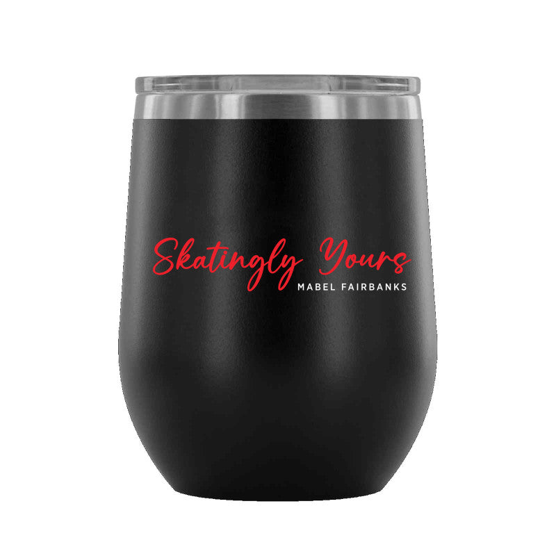 Mabel Fairbanks Skatingly Yours 12 oz wine tumbler - U.S. Figure Skating