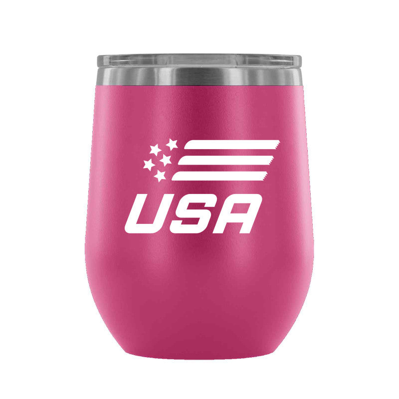 USA Stars & Blades - 12 oz wine tumbler - U.S. Figure Skating