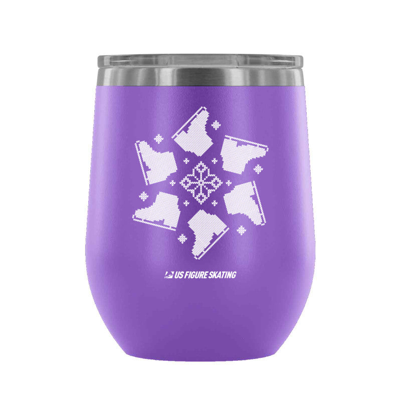 Snowflake Skate, 12 oz wine tumbler