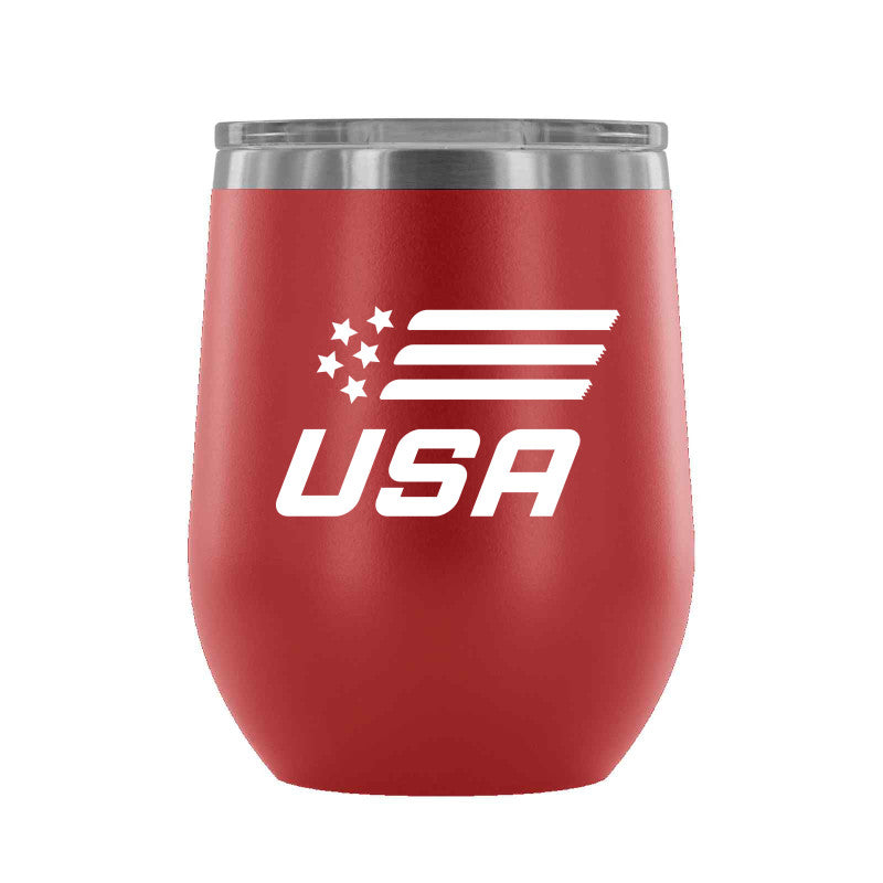 USA Stars & Blades - 12 oz wine tumbler - U.S. Figure Skating