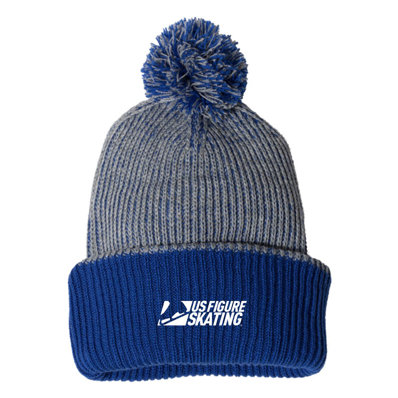 U.S. Figure Skating Knit Speckled Pom-Pom Beanie - U.S. Figure Skating