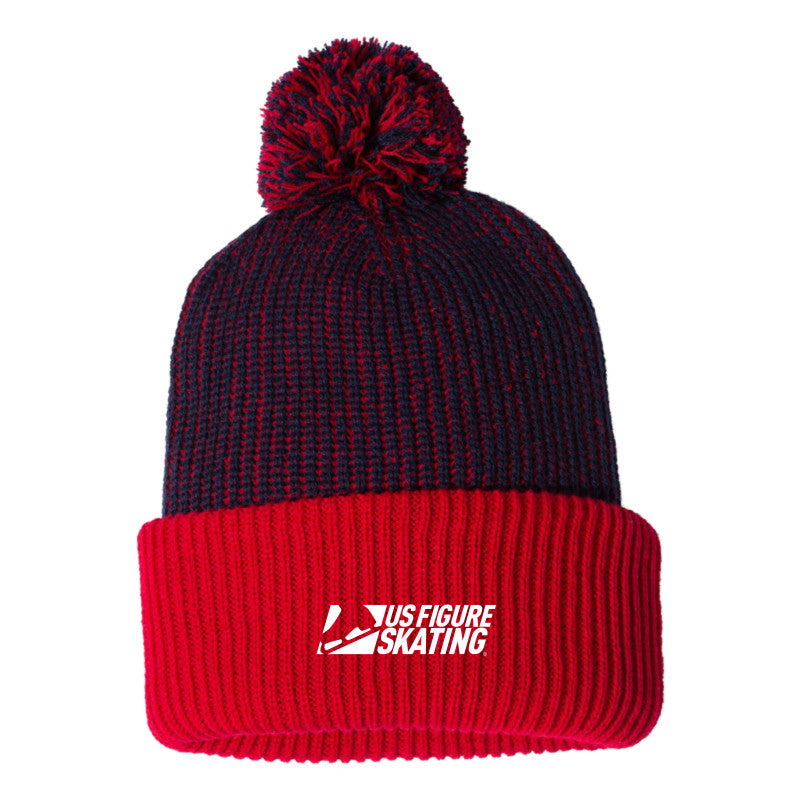 U.S. Figure Skating Knit Speckled Pom-Pom Beanie - U.S. Figure Skating