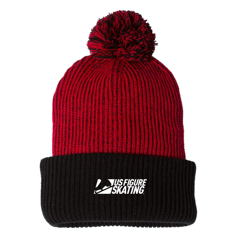U.S. Figure Skating Knit Speckled Pom-Pom Beanie - U.S. Figure Skating