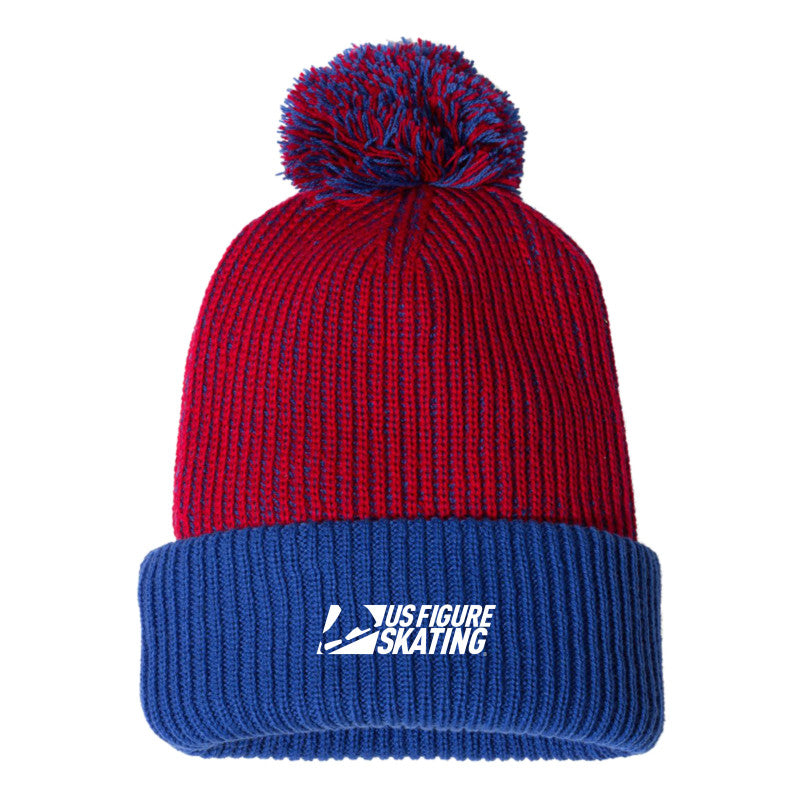 U.S. Figure Skating Knit Speckled Pom-Pom Beanie - U.S. Figure Skating