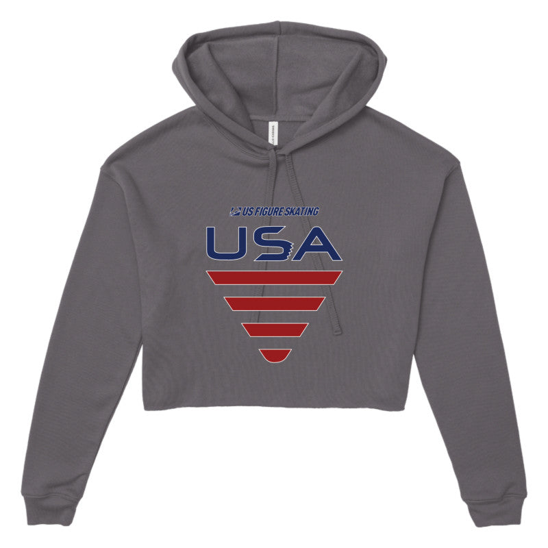 USA - Women's Cropped Fleece Hoodie