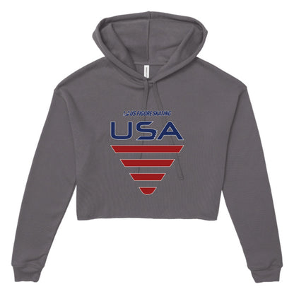 USA - Women's Cropped Fleece Hoodie