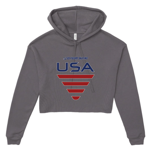 USA - Women's Cropped Fleece Hoodie