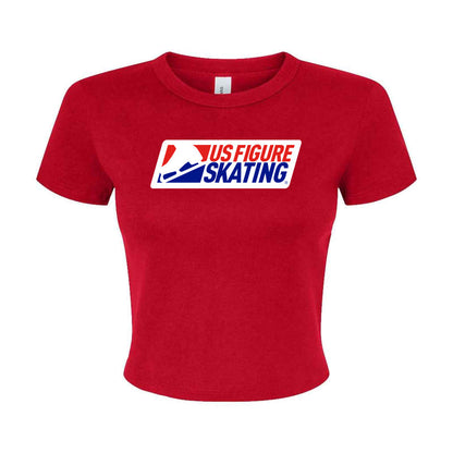 U.S.  Figure Skating Test Skater, Ladies' Micro Ribbed Baby Tee