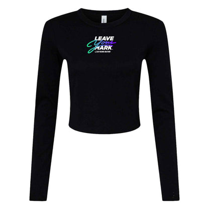 Leave Your Mark (BlueGreen with Black) - Bella + Canvas Ladies' Micro Ribbed Long Sleeve Baby Tee