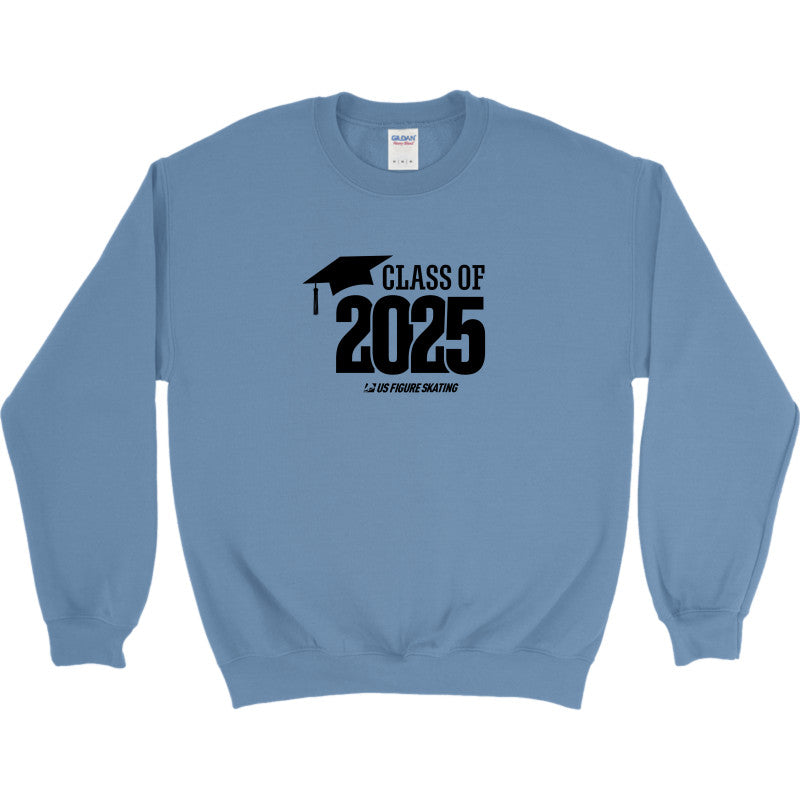 Class of 2025 Embroidered Gildan Heavy Blend Crewneck sweatshirt Black Logo