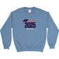 Class of 2025 Embroidered Gildan Heavy Blend Crewneck sweatshirt Navy Logo